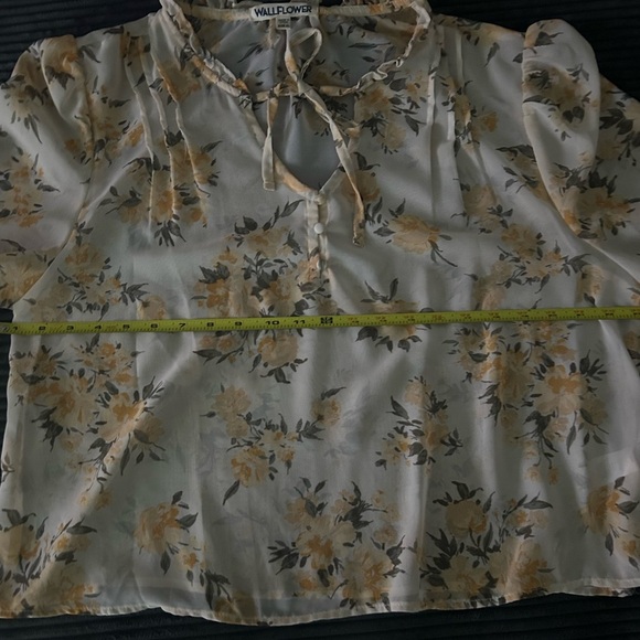 Wallflower Women's Elodie Long Sleeve V-Neck Chiffon Top size XL - Picture 5 of 6